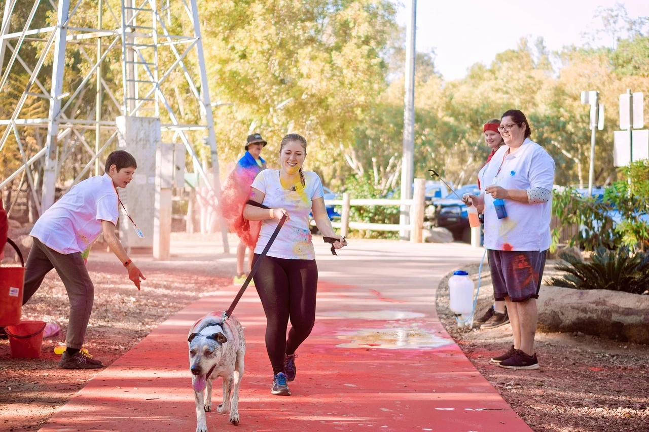 A community fundraising walk in a park in Brampton