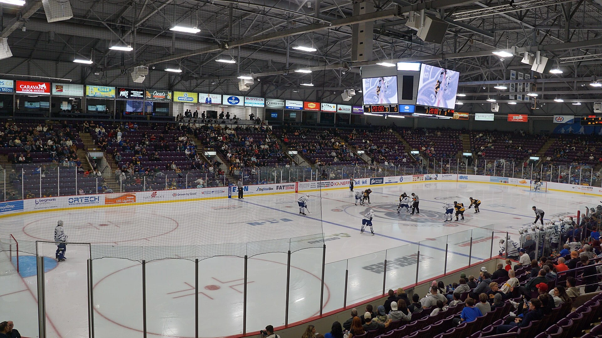 Junior hockey players in plain teal jerseys skating on arena ice during a warm-up, seen from behind.
