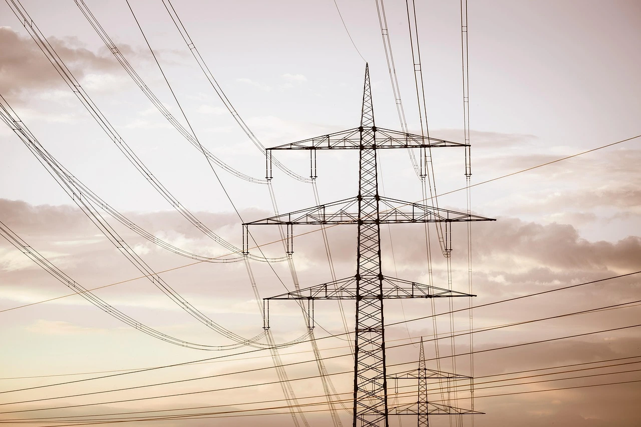 Overhead hydro lines and utility poles along a suburban street in Ontario.